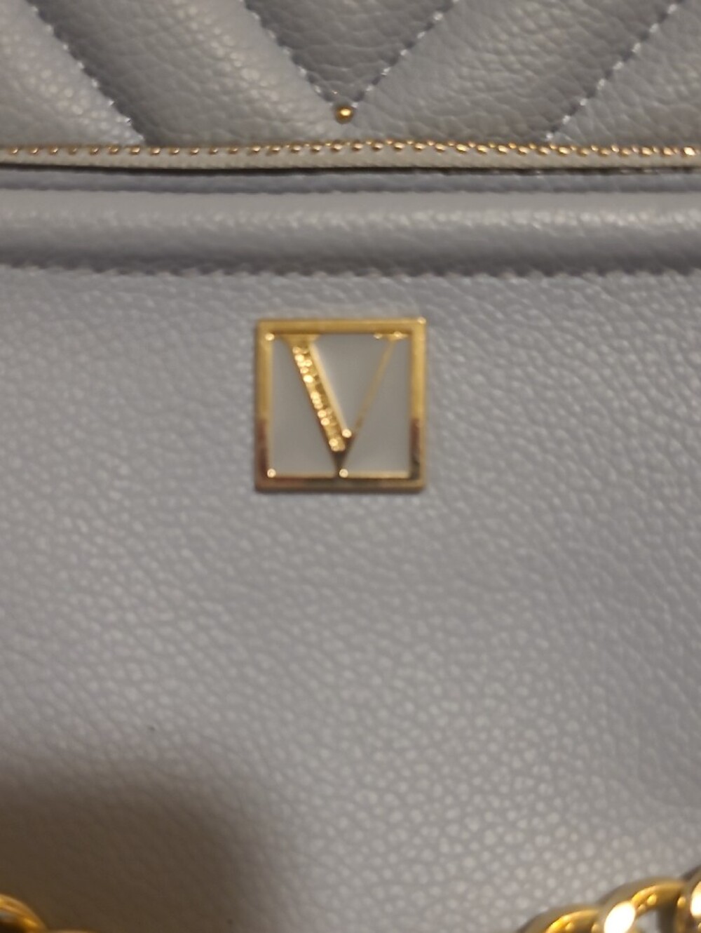 Victoria Secret Powder Blue Quilted Mini Backpack No Callouts - Picture 2 of 5